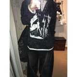 网图假两件卫衣男女同款春秋新款骑士印花宽松长袖T恤XT01-特P42，男装T恤，星座1007（原301D）