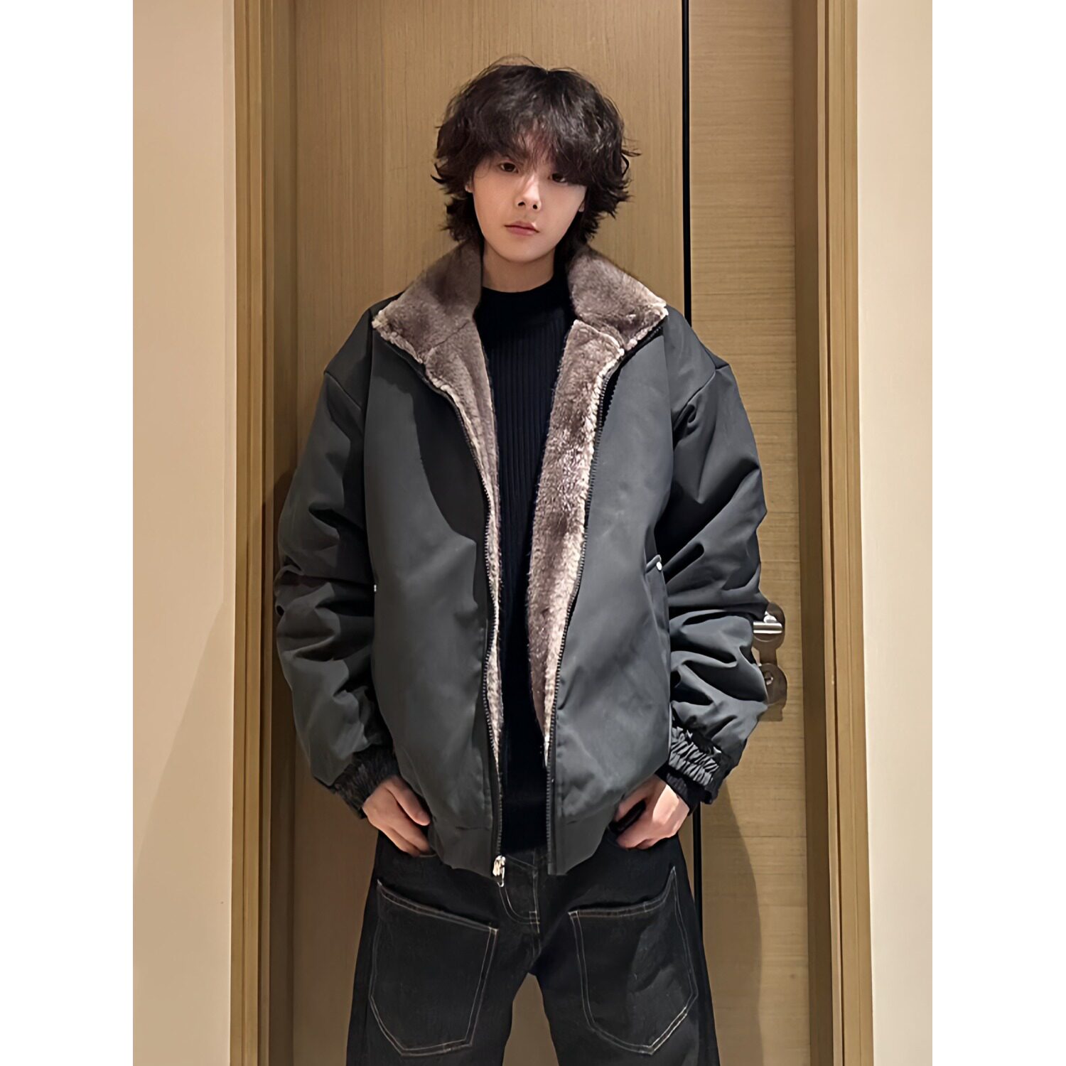 网图立领座山雕外套棉服男冬季加厚双面穿棉衣夹克YM503-特P105,男装夹克,星座1007（原301D）