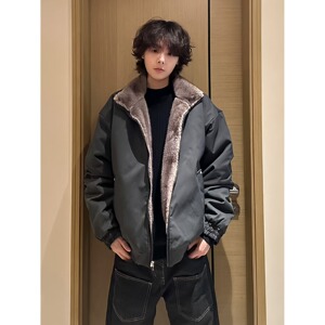 网图立领座山雕外套棉服男冬季加厚双面穿棉衣夹克YM503-特P105图片
