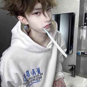 网图刺绣毛巾绣潮牌连帽卫衣W8093特P65图片