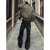 网图假两件迷彩连帽外套飞行服常规Q963-特89夹棉款Q9633特-105，女装短外套，星座1007（原301D）