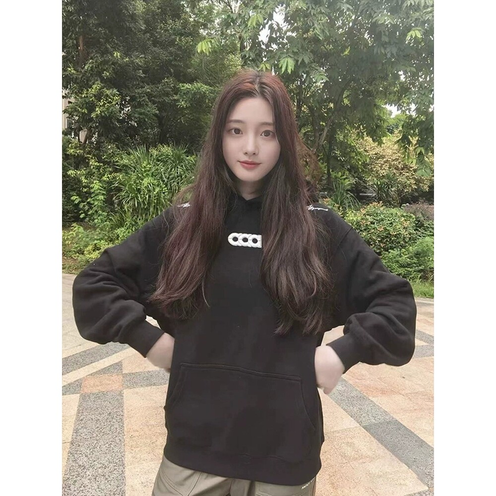 网图卫衣男女款连帽套头秋冬季美式休闲运动刺绣外套CX216-特P48,女装短外套,星座1007（原301D）