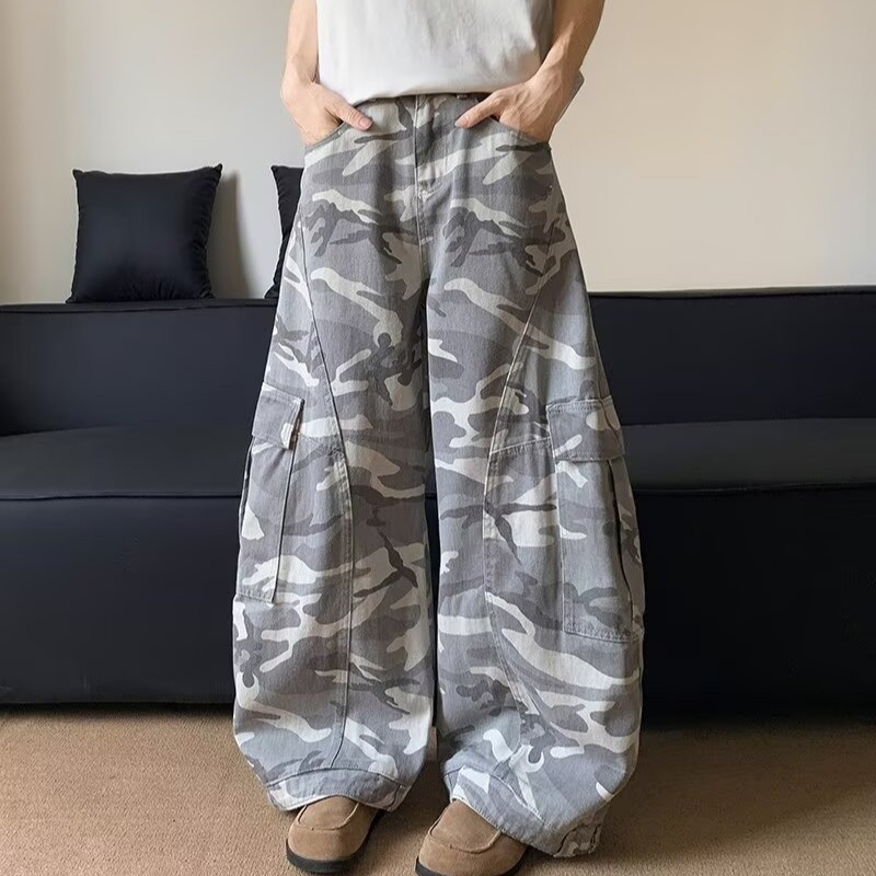弯刀迷彩工装裤男女宽松百搭休闲阔腿裤子RN6098特P62，男装工装外套，星座1007（原301D）