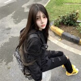 自主黑蛇碎石绣花卫衣美式男女宽松连帽运动衫RWY01-特P68，男装卫衣，星座1007（原301D）