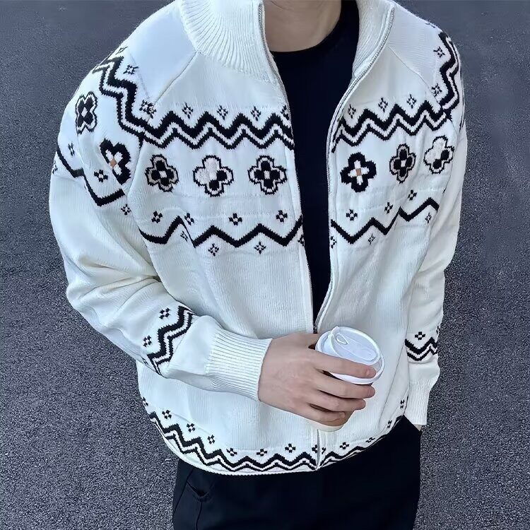 网图毛衣男拉链美式立领针织开衫YM190-特P62图片