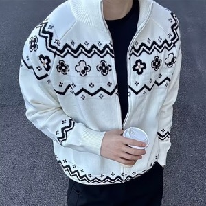 网图毛衣男拉链美式立领针织开衫YM190-特P62图片