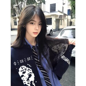 网图费尔岛复古提花开衫毛衣男女款宽松外穿针织衫MY5245-特P58图片