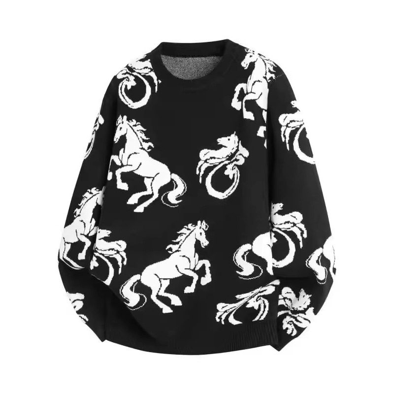 网图马年有钱毛衣男女冬季圆领内搭毛线衣针织衫YM419-特P45，男装针织衫/毛衣，星座1007（原301D）