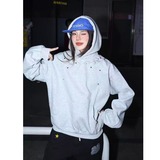 网图钉珠刺绣连帽卫衣女潮美式宽松休闲外套男XJ966-特P55，女装卫衣/绒衫，星座1007（原301D）