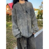网图美式仿马海毛圆领针织衫秋冬新款宽松套头毛衣MM5823-特P55，男装针织衫/毛衣，星座1007（原301D）