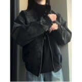 网图扎染羊羔绒外套男冬加绒加厚机车皮衣立领棒球夹克MY25特P80，男装夹克，星座1007（原301D）
