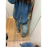 网图美式牛仔外套男女美秋季新款拼接百搭独特棒球服JK8527-特P75，男装工装外套，星座1007（原301D）