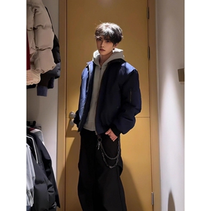 美式飞行夹克男款春季工装短款外套高街翻领棒球服图片