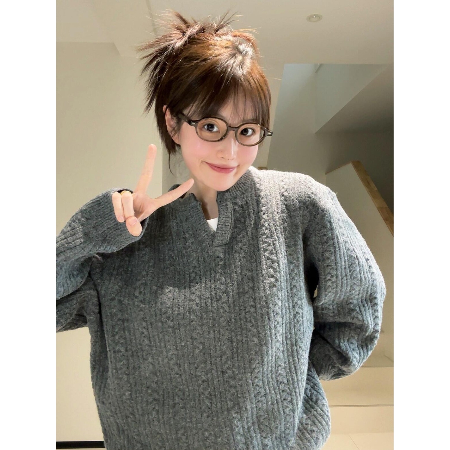美式v领毛衣男秋冬高级感简约休闲慵懒麻花纹针织衫M5308-特P55，男装针织衫/毛衣，星座1007（原301D）