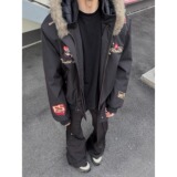 网图美式复古刺绣徽章座山雕棉衣外套男女冬季夹克YG175-特P98，男装夹克，星座1007（原301D）