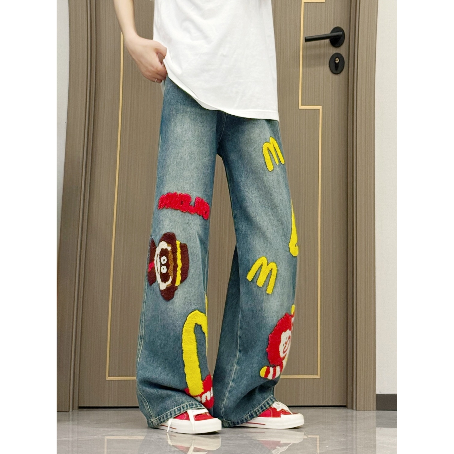 宽松牛仔裤男女卡通贴布A341YY-特P55，男装牛仔裤，星座1007（原301D）