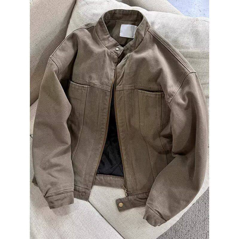 秋冬美式水洗帆布外套男立领做旧工装休闲夹克JJ962-特P70，男装夹克，星座1007（原301D）