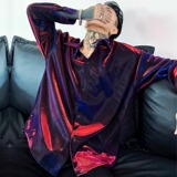 网图未来感液态炫彩偏光衬衫男长袖休闲衬衣QC08-特P40，男装衬衫，星座1007（原301D）