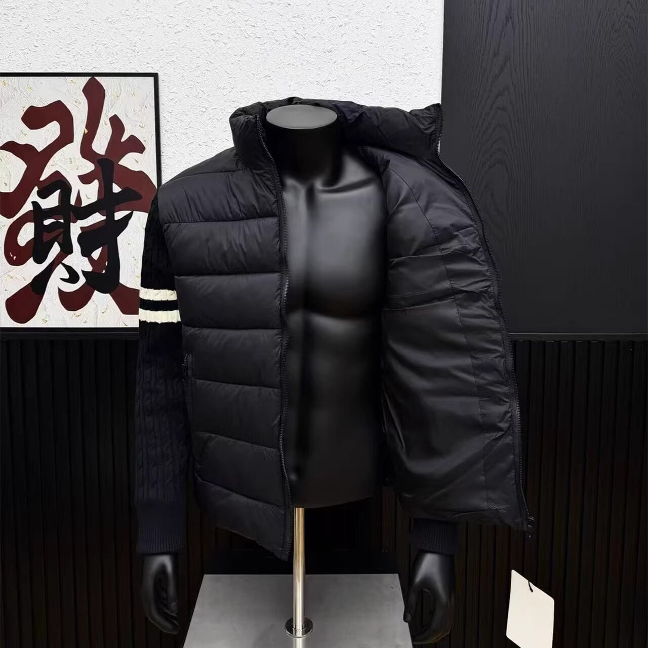 网图棉服男针织拼接立领加厚保暖棉衣情侣短款棉外套MY888-特P90,男装棉衣,星座1007（原301D）