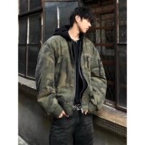 网图假两件迷彩连帽外套飞行服常规Q963-特89夹棉款Q9633特-105，女装短外套，星座1007（原301D）