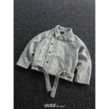 中古风立领羊毛夹克男双排扣绑带短款毛呢外套TB1052-特P85，男装夹克，星座1007（原301D）