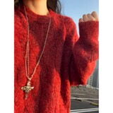 网图美式仿马海毛圆领针织衫秋冬新款宽松套头毛衣MM5823-特P55，男装针织衫/毛衣，星座1007（原301D）