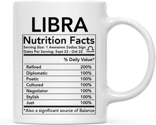ins网红美式天枰座礼物Libra Nutritional Facts陶瓷咖啡马克杯