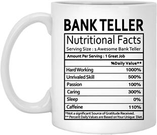 ins网红礼物Bank Teller Nutritional Facts牛奶茶水马克陶瓷杯