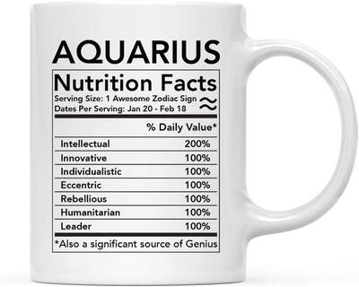 ins网红水瓶座礼物Aquarius Nutritional Facts牛奶茶水马克杯