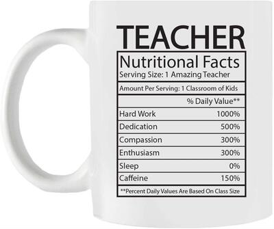 ins美式创意Amazing Teacher Nutritional Facts陶瓷咖啡马克杯