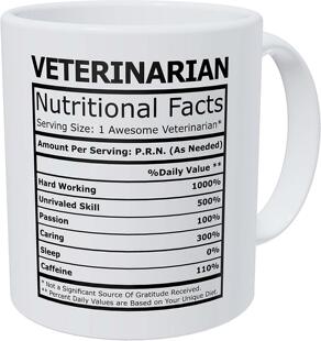 ins网红美式创意veterinarian Nutritional Facts陶瓷咖啡马克杯