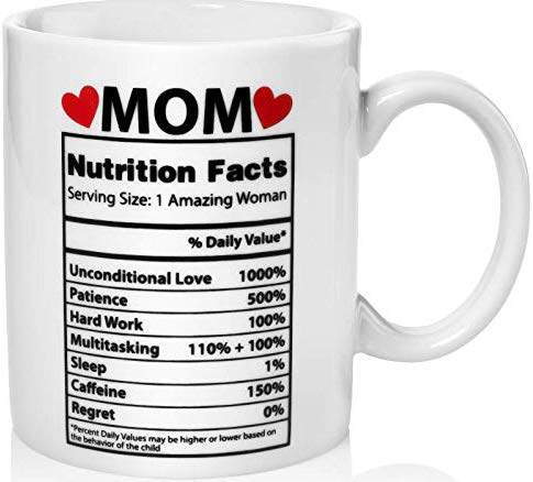 ins网红美式创意妈妈Love Mom Nutritional Facts陶瓷咖啡马克杯