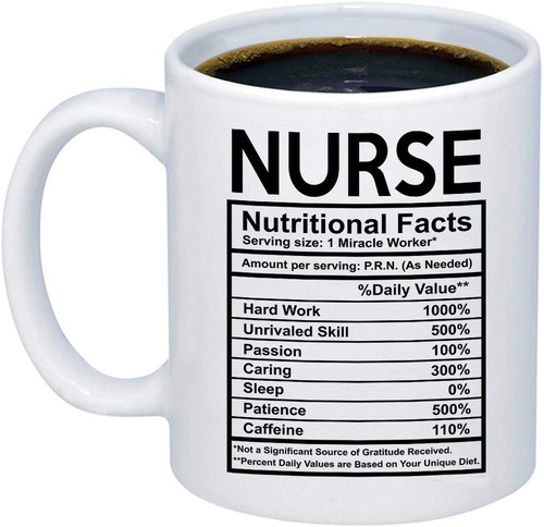 ins网红美式创意护士Nurse Nutritional Facts陶瓷咖啡马克杯