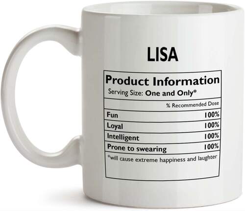 ins网红美式创意Lisa Nutritional Facts陶瓷咖啡马克杯