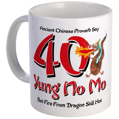 2018Yung No Mo 40Th Birthday趣味马克杯生日礼物咖啡杯包邮茶杯