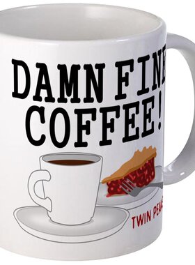 2017Twin Peaks Damn Fine Coffee马克杯趣味卡通包邮咖啡杯