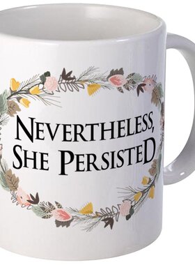 Nevertheless She Persisted 温馨碎花马克杯包邮简约茶杯 咖啡杯