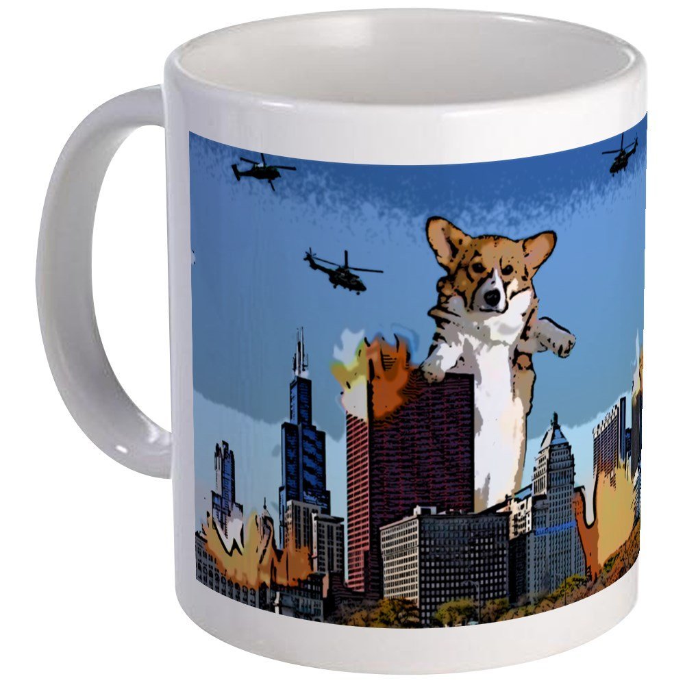 卡通风蓝色咖啡杯