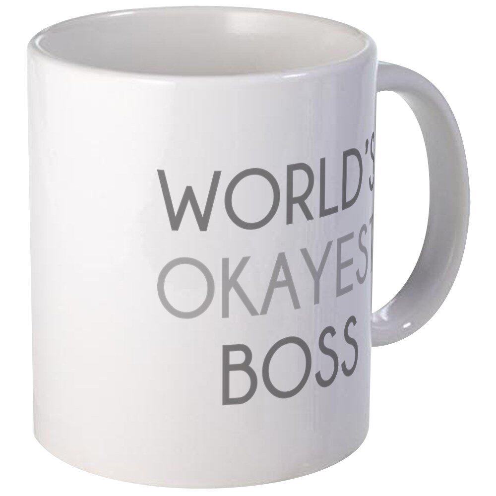 2018爆款 World's Okayest Boss简约马克杯咖啡杯包邮小清新茶杯