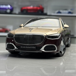 AR似真 1/18 奔驰迈巴赫S680 2021款 金红双拼  合金汽车模型