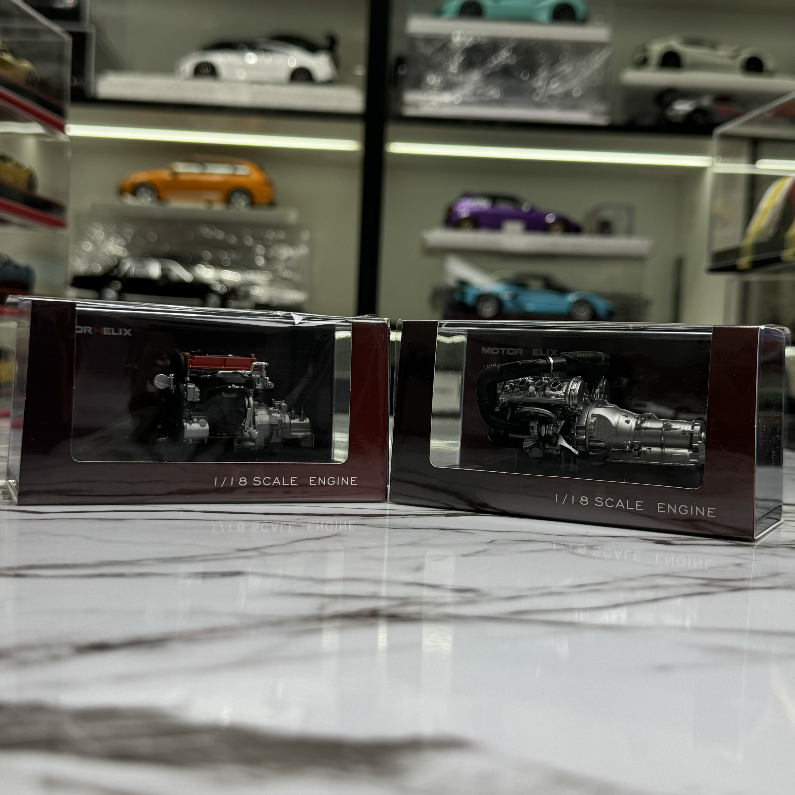 MOTORHELIX 2024 HEC展会限定版 引擎 发动机成品模型1 18摆件