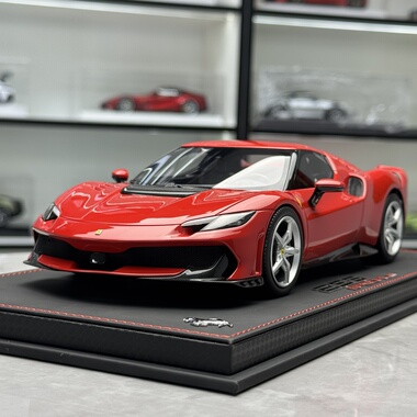 BBR 1:18法拉利Ferrari 296 special树脂汽车模型红色皮底leather