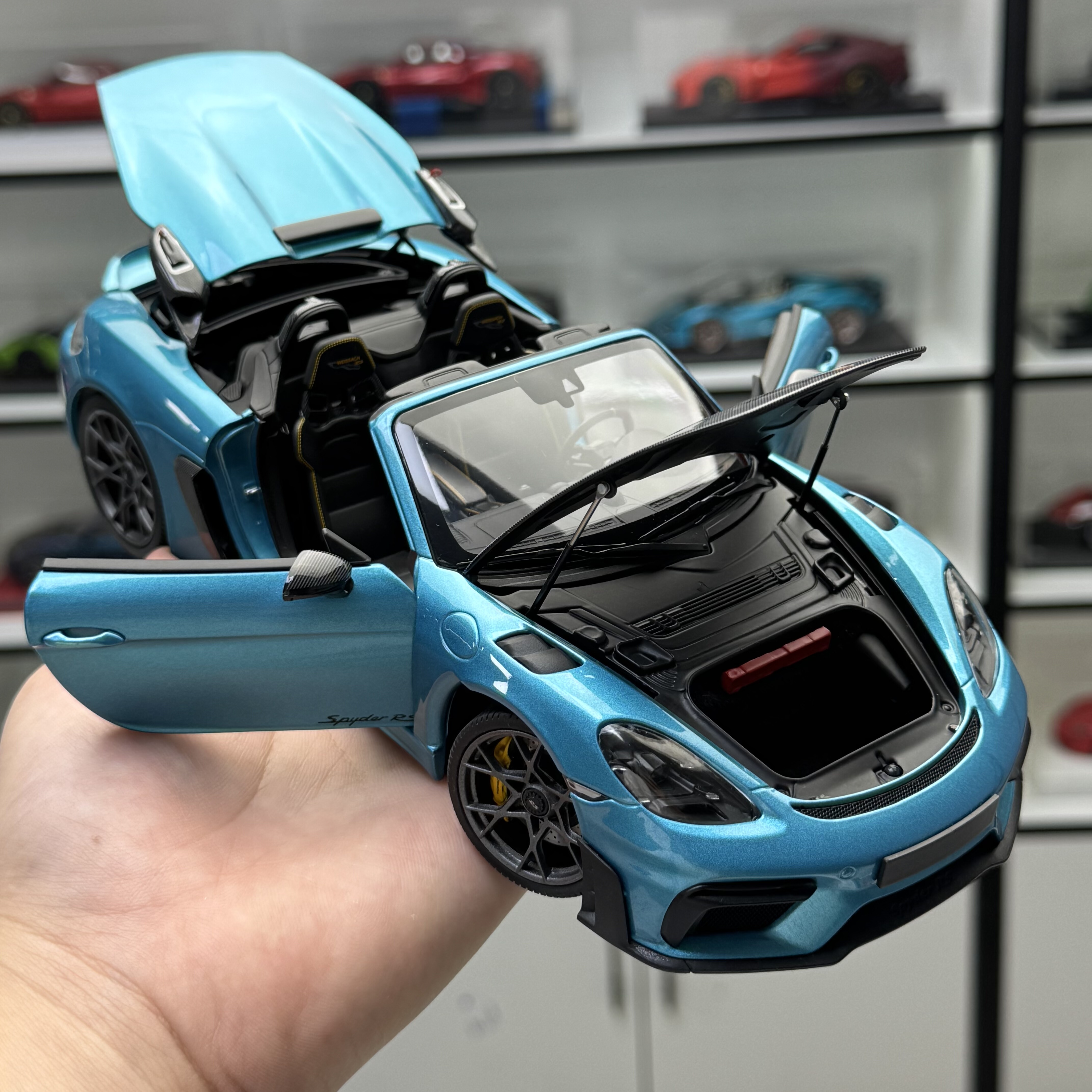 迷你切 1:18 保时捷718 SPYDER RS 2024 WEISSACH合金汽车模型