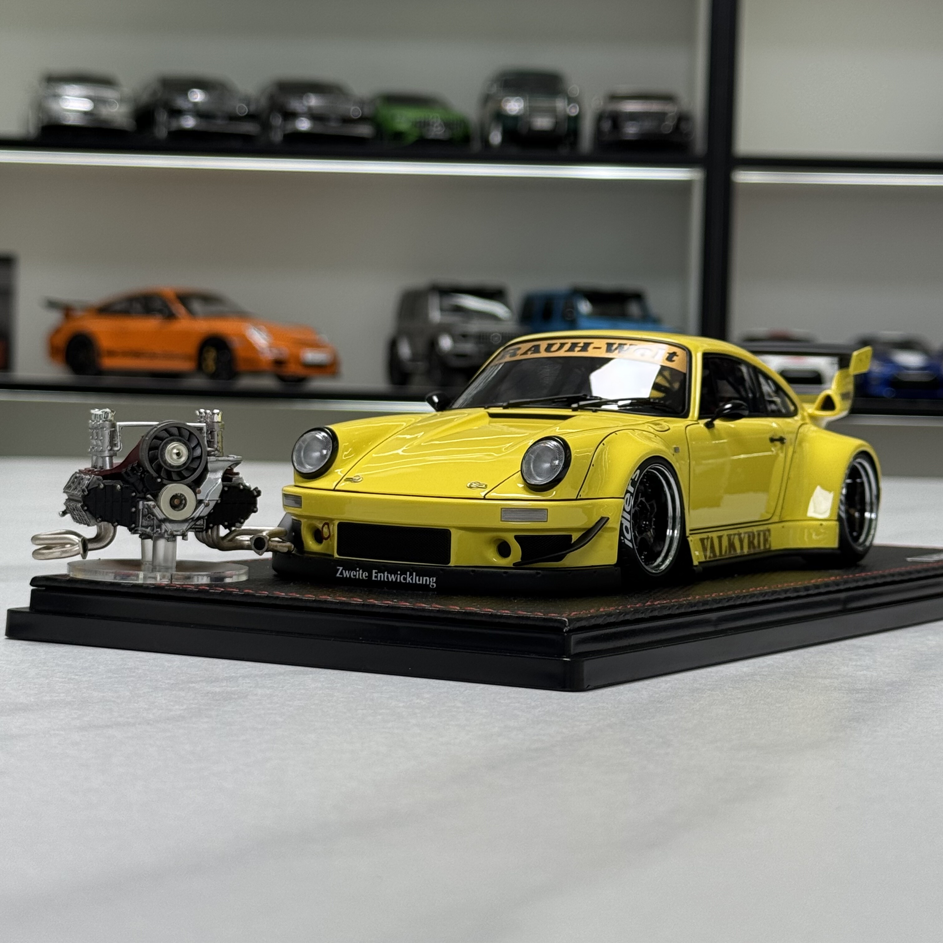 IG1:18保时捷RWB 930JDM改装汽车模型礼品收藏官限版（送发动机）