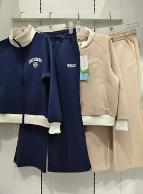 Skechers斯凯奇儿童26秋冬新款女童时尚百搭运动休闲套装L326G007