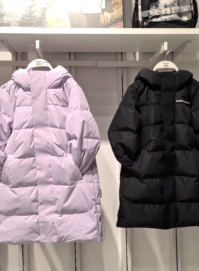 斯凯奇儿童2025冬季新款运动户外系列男女童中长款羽绒服P425K010