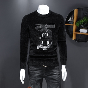3586 冬季新款潮男个性提花加厚羊绒毛衣 P135图片