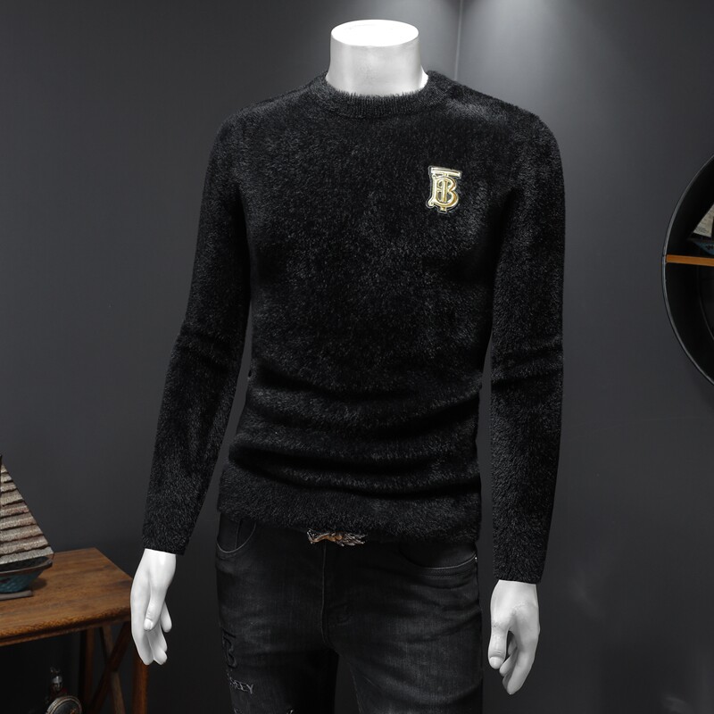 3925冬季新款胸口标刺绣加厚水貂绒保暖毛衣P140控价238,男装针织衫/毛衣,钱塘2010-1