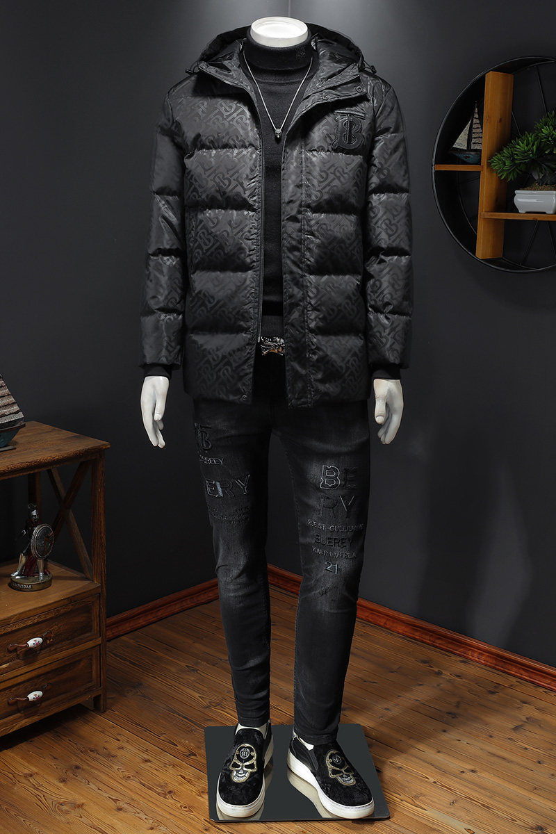 7400冬季中长款羽绒服男白鸭绒连帽休闲保暖外套P380控价498起,男装羽绒服,钱塘2010-1