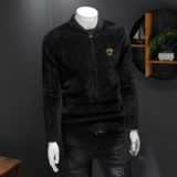 3928冬季新款美杜莎刺绣加厚水貂绒保暖开衫外套P235控价268，男装针织衫/毛衣，钱塘2010-1